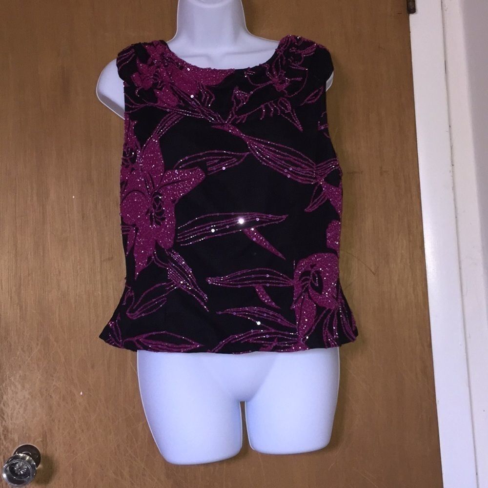 Andrella Donatello beautiful beaded top! SizeXL! 100% silk lining! Gorgeous!